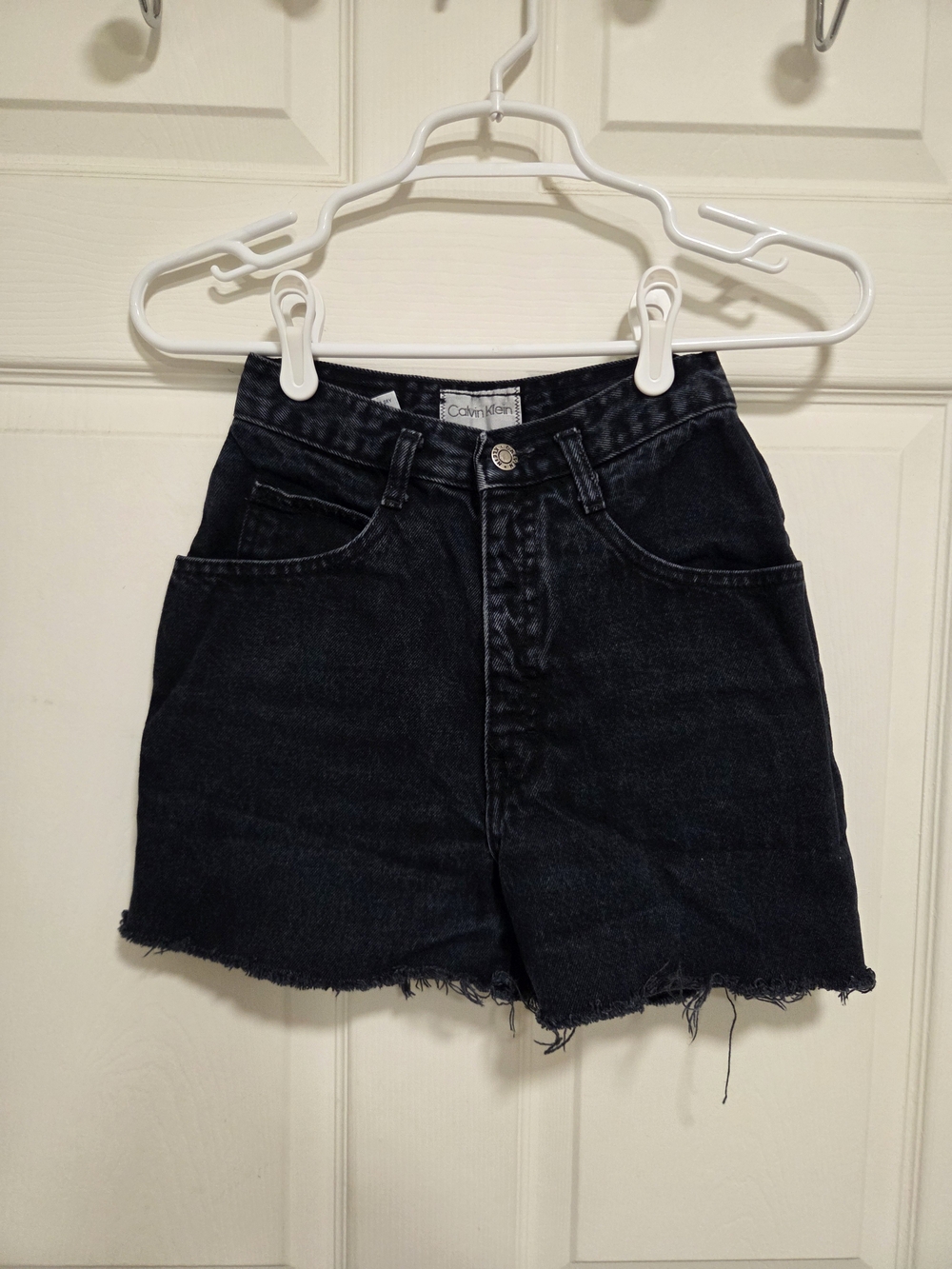 Vintage Y2K 90s Calvin Klein High Waisted Black Denim Shorts